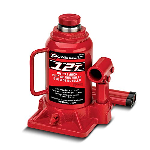 Powerbuilt Heavy Duty 12-Ton Bottle Jack, 24000-Pound Capacity Hydraulic Car Lift, Vehicles, Trucks, Red 647502 by Powerbuilt - Used condition - CA$43.39