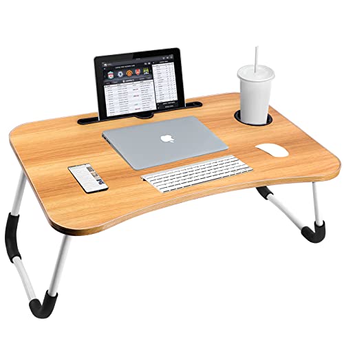 طاولة سرير محمولة قابلة للطي من سكاي تاتش، مكتب لابتوب مع حا...