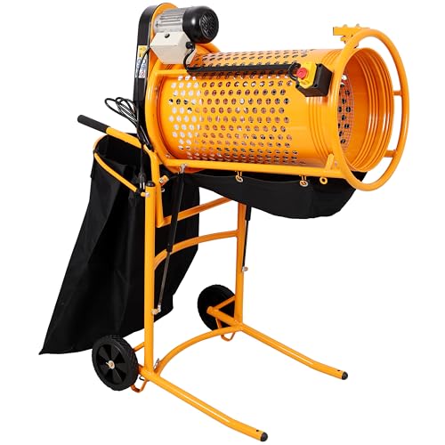 360W Electric Rotary Soil Sieve Machine Foldable Power Sifter for Gravel, Soil & Sand, 110V/60Hz - Portable with Wheels and Handle Ø 14.6" Drum,ETL Certified
