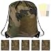 Lunhoo 6 Stück Camouflage Kordelzugbeutel, 42 x 34 cm, Camo Polyester Pack, leichte Kordelzugtasche für Fitnessstudio, Reisen, Sport, Party, Geschenk, Partygeschenke