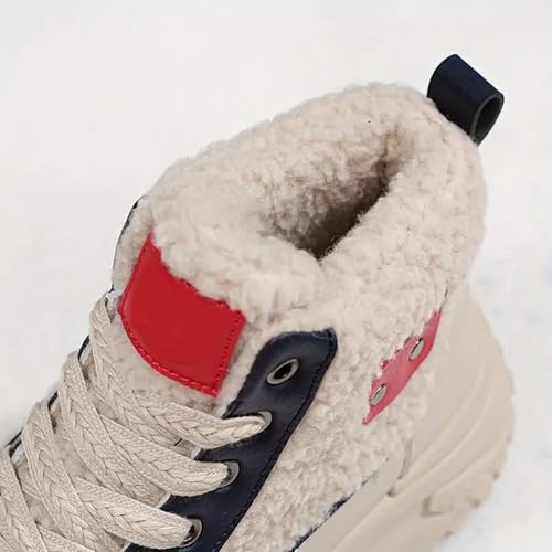High Top Sneakers for Women Casual Winter Warm Platform Sneakers with Faux Fur Fleece Lining4
