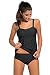 Aleumdr Women's 2pcs Swing Tankini Triangle Briefs Swimsuit Black Small
