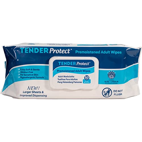 Tenderprotect® Adult Wipes With Aloe, Extra-Large Washcloth (9X12) For Incontinence And Personal Cleansing (50/Pk) #TOP17
