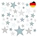 Little Deco 60 Sterne Wandtattoo Kinderzimmer Stars Wandsticker Set Aufkleber Wanddeko Spielzimmer Babyzimmer Kinder Schlafen Blau Hellgrau DL608