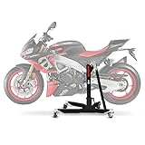 Innenliegende Gleitschienen ermöglichen eine leichtgängige Bedienung des Zentralständer Motorrad. Durch die Entlastung von Reifen und Gabel kann der Power Classic von ConStands auch zum Überwintern deines Bikes genutzt werden.