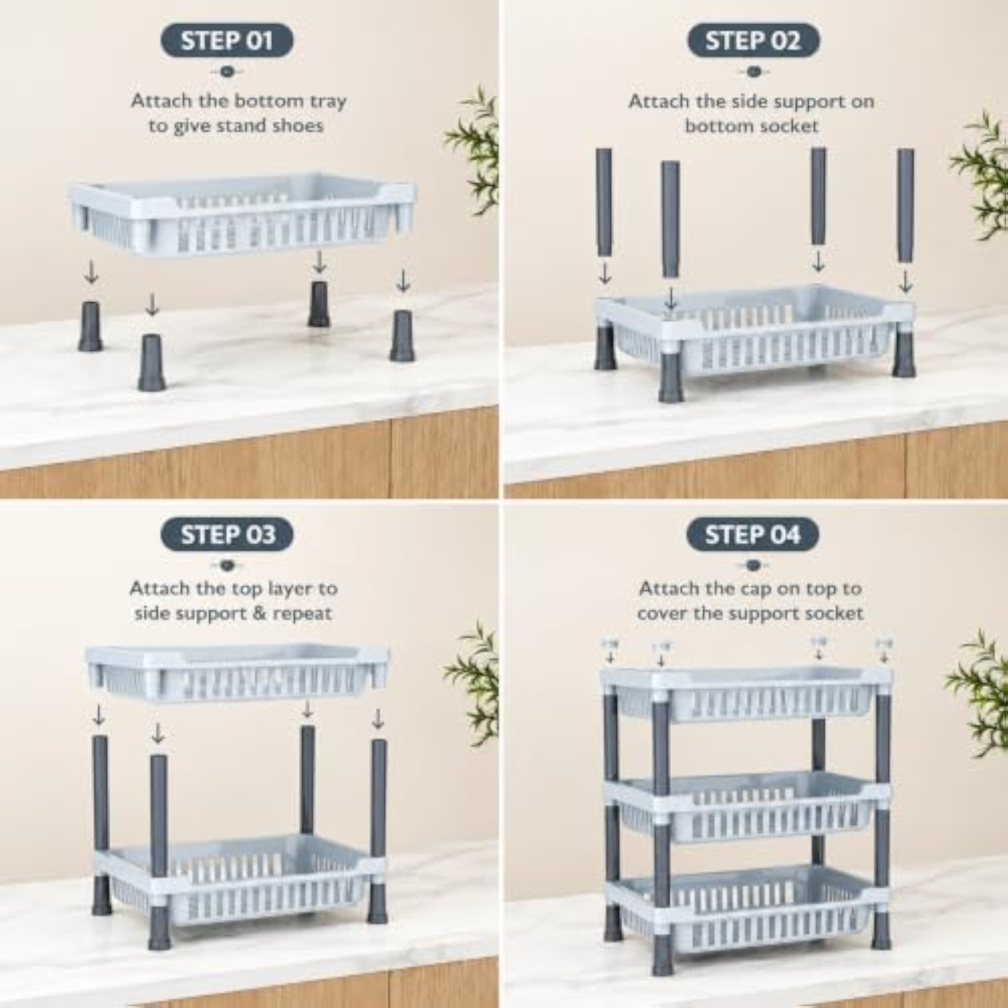 3 Layer Kitchen Storage Rack for Fruits & Vegetables