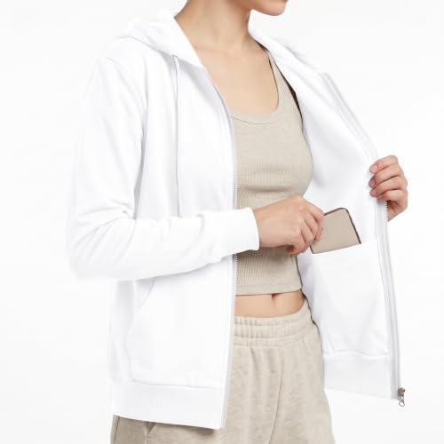 Image of GIVON Basic Lightweight Zip-Up Hoodie Long Sleeve Thin Jacket for Women with Plus Size