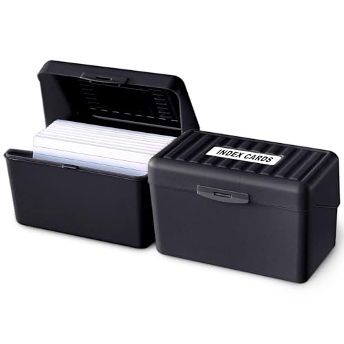 Olivo Index Card Holder Box 3x5 Flash Note Card Holder Storage File Box Organizer Case for 3