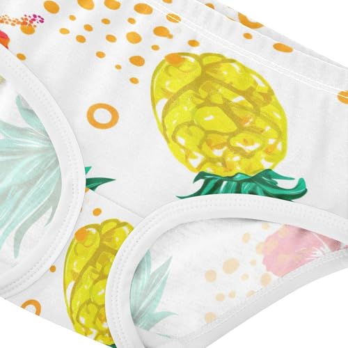 Pineapples Red Hibiscus Flowers Girl Panties Cute Toddlers Underwear Floral Cotton Cartoon Briefs Underpants 2t4