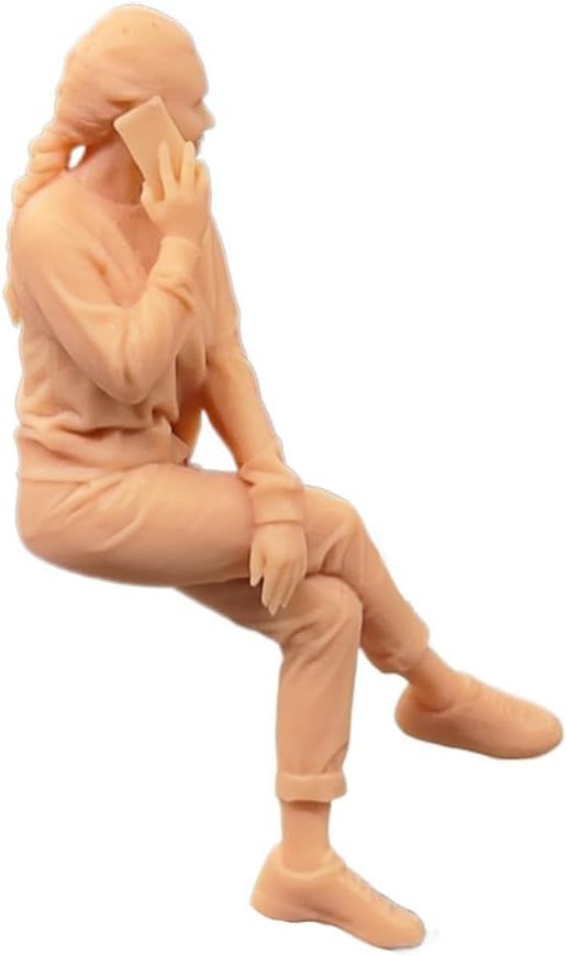 1/24 Figure Casual Beauty Sitting Woman Model Miniature Scene GK Need to Be Colored by Yourself-No3