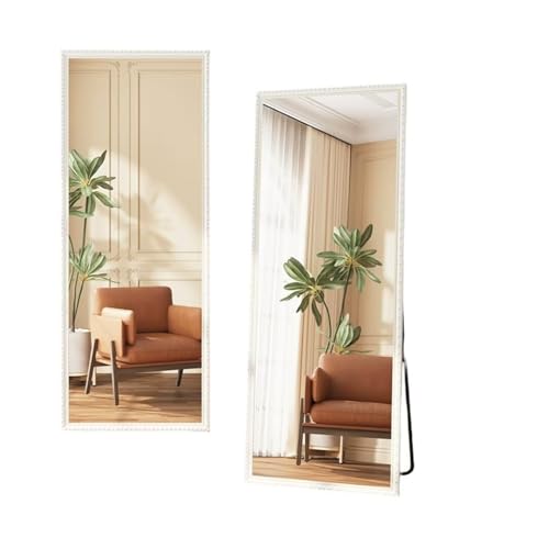 Hcreate 全身鏡 姿見鏡 スタンドミラー 全身ミラー かがみ 自立ミラー HD鏡面 壁掛け可 大型 木製フレーム 飛散防止 折りたたみ 省スペース 北欧 ナチュラル