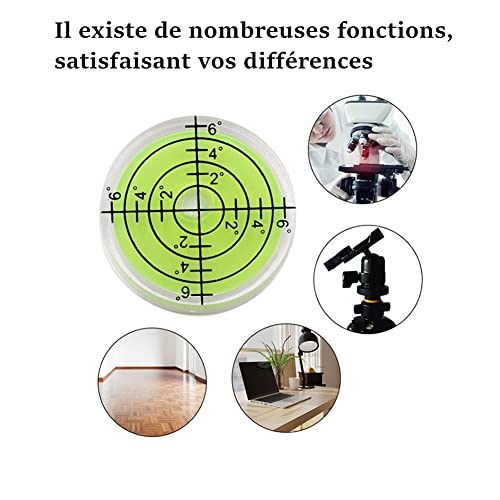 Fafeicy 60mm bubble spirit level, Level Blasendurchmesser Messwerkzeug, ABS Kunststoff, mit Skala, für die Messung der Ausgleichsfläche der Kameraplattform