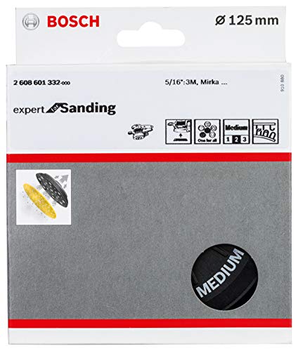 Bosch Accessories 2608601332 Plateau de Ponçage Multi-trous (Diamètre 125 mm, Medium, Bande Autogrippante, Accessoire pour Ponceuse Excentrique)