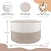 Throw Blanket Basket for Living Room, Extra Large Cotton Rope Basket for Storage, Woven Laundry Towel Hamper with Handles, Baby Toy Storage, 22