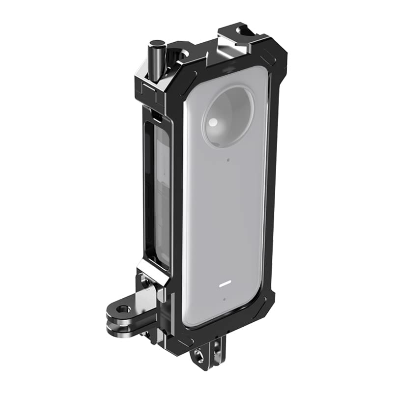 aluminiowa rama ochronna dla Insta360 X3 One X3 Wielofunkcyjna metalowa klatka 1/4" otwór na śruby 2 zimne buty mocujące uniwersalne składane poziomo pionowe