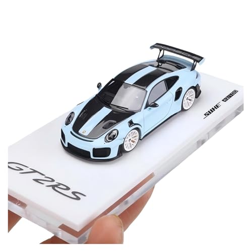 Modèle de voiture Porsche 911 GT2 RS 1/64 en métal bleu