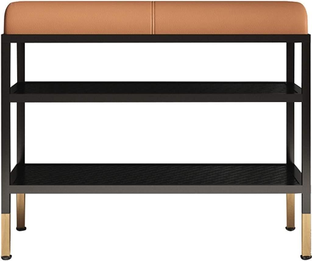 Banc de rangement pour chaussures d'entrée en fer forgé nordique