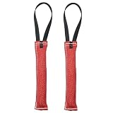 Redline K9 Dog Bite Tug Toy 1.5 inch X 10 inch 1 Handle French Linen Bundle of 2 - (Red) Dog Tug Toy -  REDLINE K-9