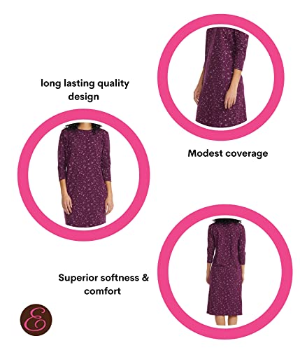 Esteez Nightgowns For Women - Lounge Dress - Womens Cotton Nightgown - Long Sleeve Nightgowns For Women Soft Cotton - Cotton Nightgown (Ex86020 Re132 Large) #TOP3