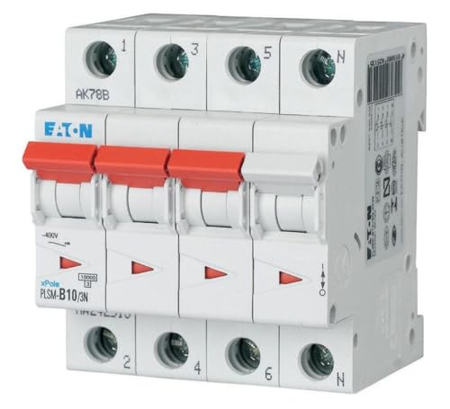 Disjoncteur Eaton PLSM-B10/3N MW tableau électrique triphasé 10A courbe B
