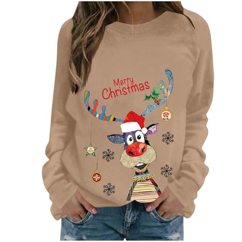 Generisch Weihnachtspullover Damen Lustige Weihnachtsoutfit...