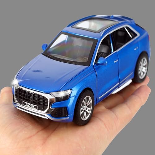 Image of New 1:32 Q8 Diecast Alloy Metal Pull Back Car with Openable Doors Music Sound and Light Vehicle Toy Car for Kids Boys (Black)