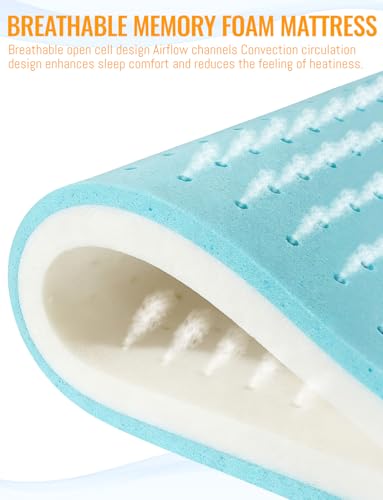 High-Density Memory Foam Camping Mattress, Ventilated Design CertiPUR-US & Oeko-TEX Certified 3-Inch Portable Roll-Up Sleep Mat with Travel Bag - Image 2