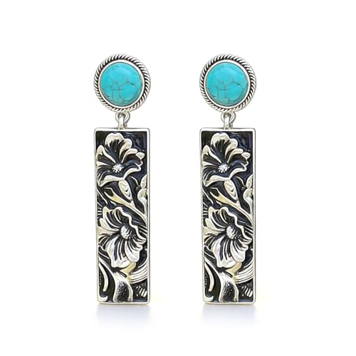 Bijoux de style campagnard pour concerts et festivals boucles d'oreilles turquoises femme