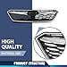 PIT66 Bumper Grille Grill Molding Trim Assembly Compatible with Subaru Impreza 2017-2019 SU1200170, SU1212105, SU1213105, SU1202104, 91122FL00B, 91123FL03B, J1010FL300, 91123FL00B Chrome & Black