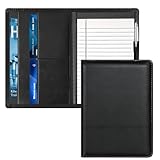 Gorbado A5 Padfolio Business Portfolio Folder,Junior Size Document Folder Organizer, Padfolio with Interior Pocket and Pen Loop, 5 x 8 Writing Pad Included