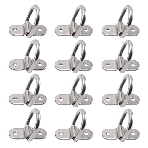 12 Pack D Ring Tie Down Anchors Lashing Rings, 1/4'' D-Rings Anchor 1200 Lbs Capacity Trailer Anchors Points With Mounting Bracket Tie Down Points For Trailers Trucks Rv Campers Suv Boats Etc #TOP16