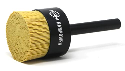 Image of BRM AEB200100180 NAMPOWER End Brush, 2 inch Diameter, 5.250 inch OAL, 180 Grit, Ceramic Abrasive Filament