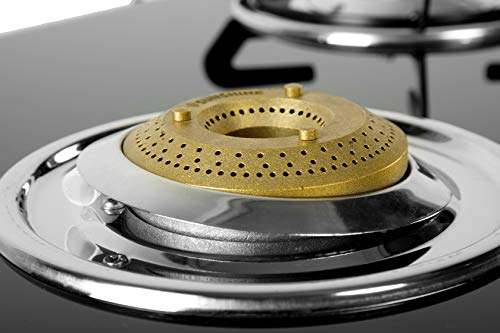 Image of SUNSHINE Swift 3 Burner Gas Stove Manual Ignition Glass Top with Doorstep Service- Black