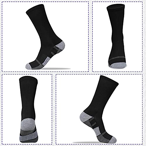 Coovan Mens Crew Socks 6 Pairs Athletic Running Cushion Thick Warm Work Socks For Men #TOP4