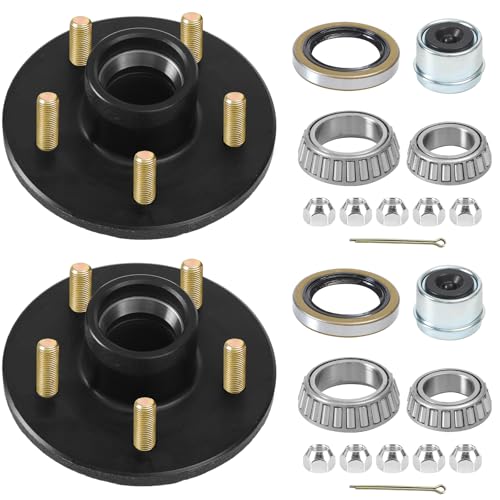 2 Sets 3500Lbs Trailer Hub Kit 5 Pair 4.5