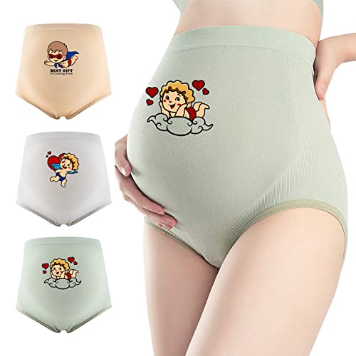 Shindn Maternity Underwear Funny Slogan High Waist Over Bump Seamless Support Maternity Panties Pregnancy Clothes (Xl, Pack Of 3) #TOP27