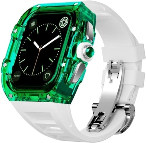 Kit boîtier antichoc et bracelet fluoroine transparent Apple Watch Series 8 7 6 5 4 SE