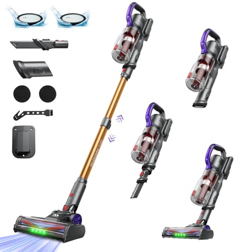 Image of AlloyMove Cordless Vacuum Cleaner 45KPA, Up to 60mins Runtime Lightweight Powerful Suction Vacuum Cleaners for Home, 3 Suction Modes, Rechargeable Stick Vacuum for All Floor /Carpet /Pet Hair /Car, A03