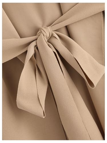 MakeMeChic Women's Open Front Lapel Long Vest Sleeveless Belted Work Office Jacket Outerwear3