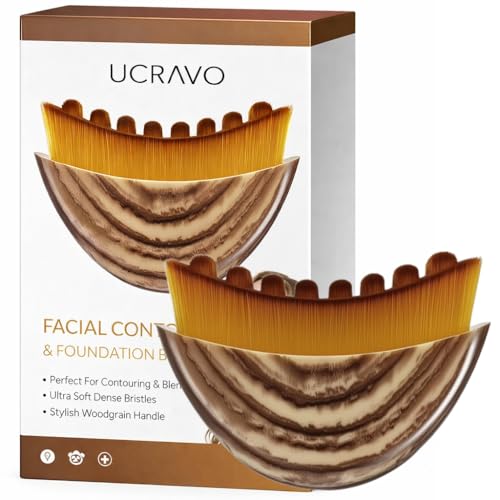 Image of UCRAVO Lymphatic Contour Face Brush for Facial Sculpting & Drainage | Jawline, Chin & Neck Massager | Anti-Puffiness Detox Tool | Soft Bristle Face Sculpt Brush with Travel Case for Glowing Skin Lift