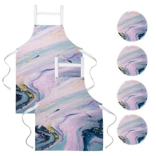 Tablier de cuisine anti-tache lot de 2 tabliers de serveuse ajustables avec broches