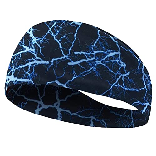 Bandeau de course extensible et respirant avec imprimé graffiti bleu pour le sport