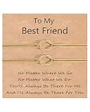 CheersLife 2 Pcs Friendship Gifts for Women Girls Friend Gifts for Women Friendship Bracelets Birthday Gift Besties Sisters - Christmas Graduation Matching Bracelets Gold