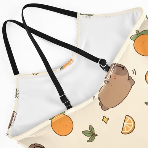 Image of Girls One Piece Swimsuits Capybara with Cute Strawberry Cute Swimwear Bathing Suits 3-10T