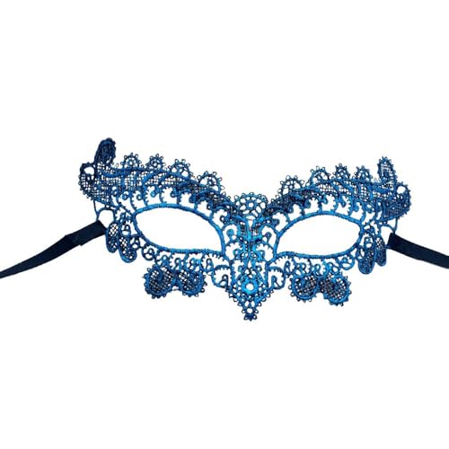 Whakano 1 masque vénitien pour homme et femme - Mascarade sexy en dentelle - Pour Halloween, carnaval, soirée, danse, bal masqué, fête, cosplay - Bleu