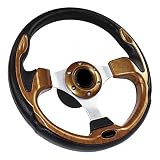 MOTAFAR 12.4" Boat Steering Wheel with 3/4“ Tapered Shaft, Anti-Slip PU Carbon Fiber Steering Wheel