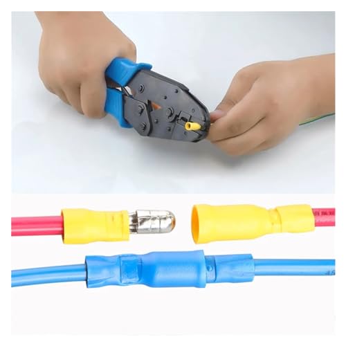 Kit de terminales bala de engarce con 100 conectores de cable macho y hembra en color rojo 6