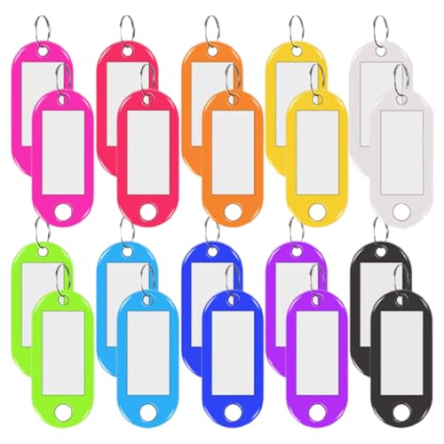 Lot De 200 étiquettes Porte-clés En PVC + Anneaux + 2 Marqueurs - Pour Organiser Clés Voiture, Maison, Bagages