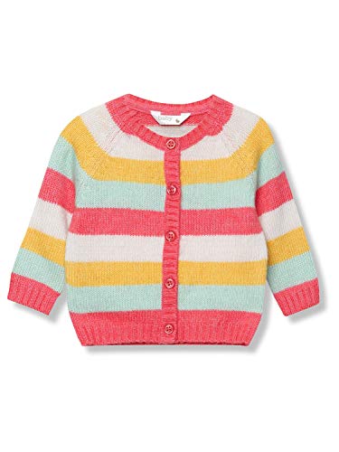 M&Co Baby Girl Stripe Cardigan with Long Sleeves Multicolour 0/3 Mnths