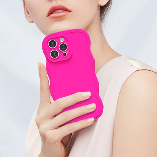 Coque silicone iPhone 15 Pro Max rose vague pour éviter les chutes